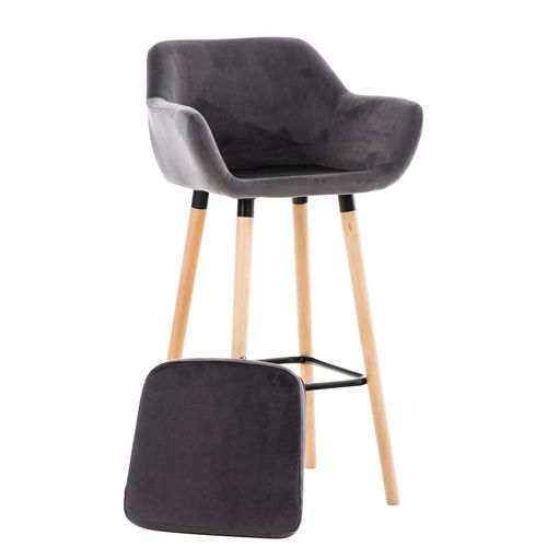 Tabouret De Bar Grant En Velours Gris