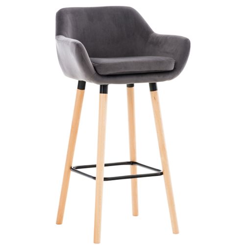 Tabouret De Bar Grant En Velours Gris