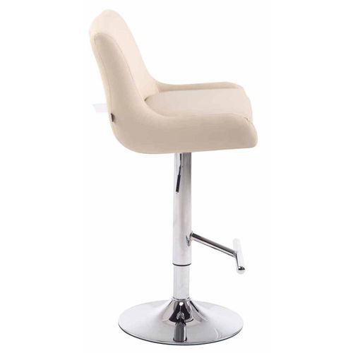 Lot De 2 Tabourets De Bar Club En Similicuir Crème/chrome