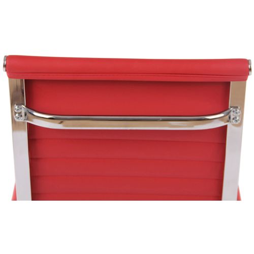 Chaise De Bureau Amadora Avec Hauteur Réglable Et Pied En Métal Rouge/similicuir