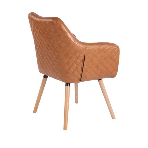 Chaise De Salle À Manger Gent Similicuir Marron Clair/nature