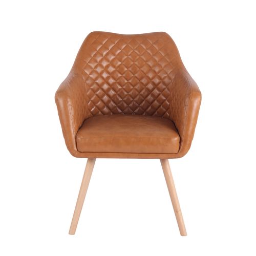 Chaise De Salle À Manger Gent Similicuir Marron Clair/nature