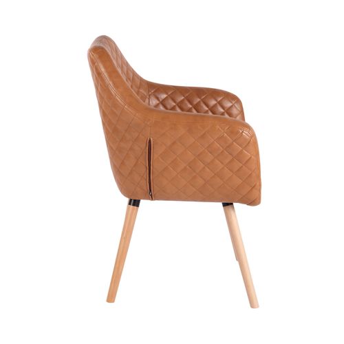 Chaise De Salle À Manger Gent Similicuir Marron Clair/nature