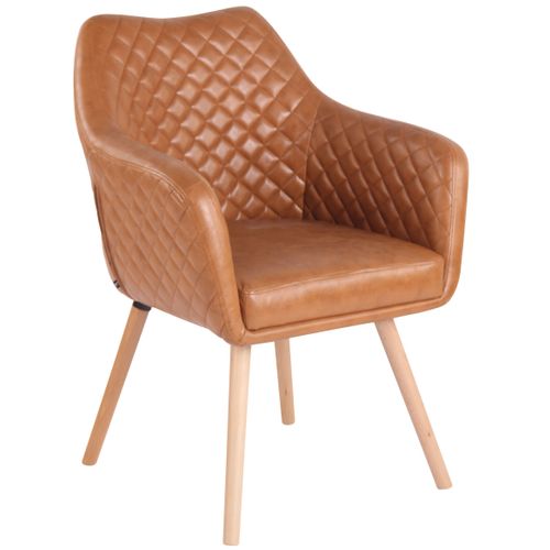 Chaise De Salle À Manger Gent Similicuir Marron Clair/nature