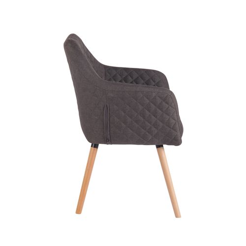 Chaise De Salle À Manger Gent Tissu Gris Foncé/nature