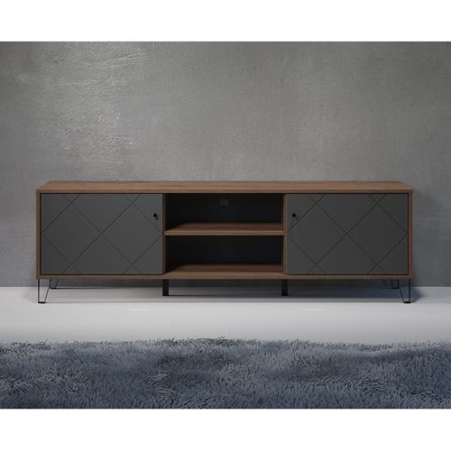 Meuble TV, 2 Portes, 2 Niches - L183 Cm