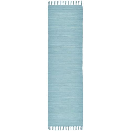 Tapis Réversible En Coton Happy Cotton 70x250 Cm - Bleu Clair
