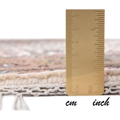 Tapis D'orient Noué à La Main Benares Diam 250 Cm - Crème