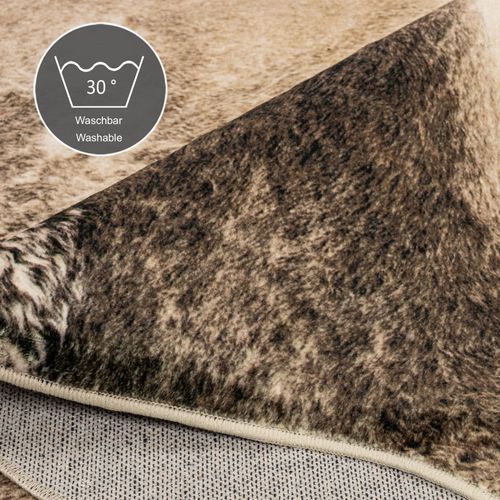 Tapis En Fourrure Synthétique Emilia 100x130 Cm - Marron