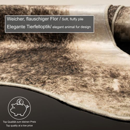 Tapis En Fourrure Synthétique Emilia 100x130 Cm - Marron