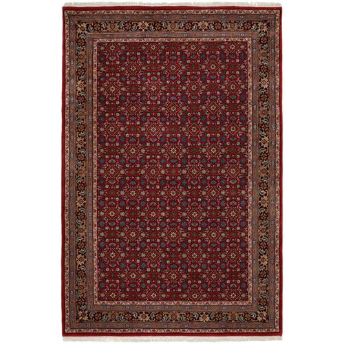 Tapis D'orient Noué à La Main Benares 60x90 Cm - Rouge