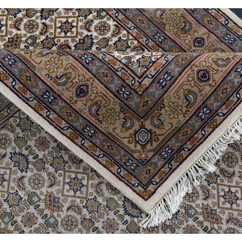 Tapis D'orient Noué à La Main Benares 40x60 Cm - Crème