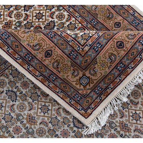 Tapis D'orient Noué à La Main Benares 170x240 Cm - Crème
