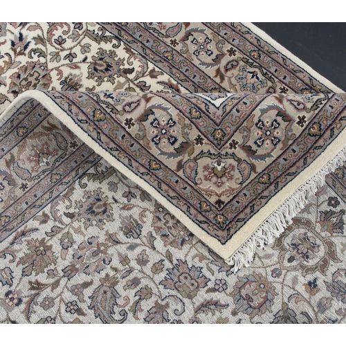 Tapis D'orient Noué à La Main Benares 40x60 Cm - Crème