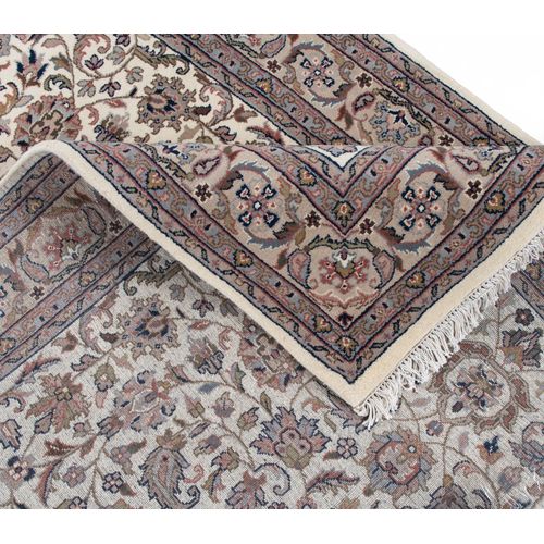 Tapis D'orient Noué à La Main Benares 90x160 Cm - Crème