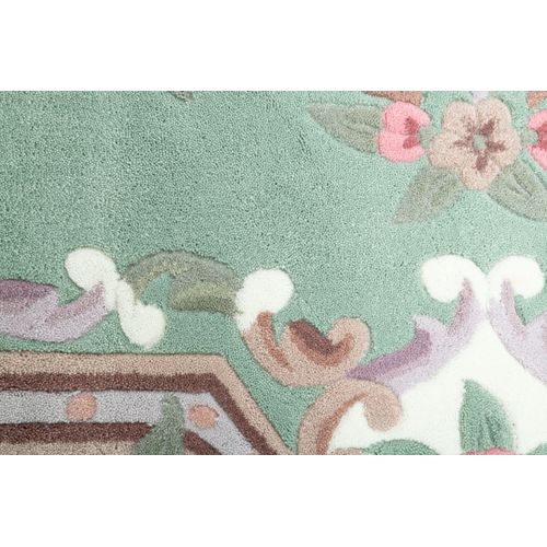 Tapis Tufté Main Avec Bordure En Design Aubusson - Ming 90x160 Cm - Vert