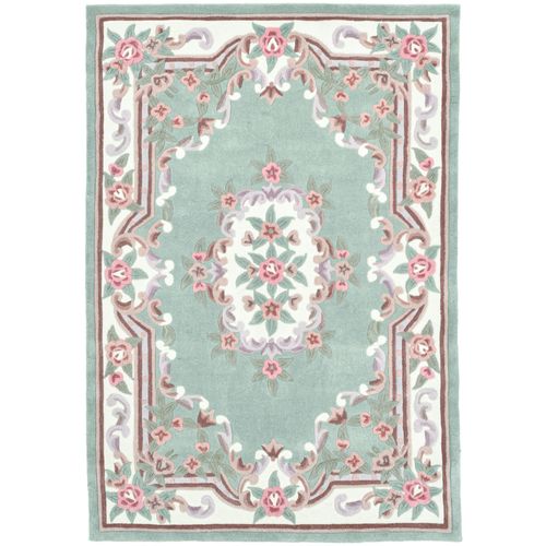 Tapis Tufté Main Avec Bordure En Design Aubusson - Ming 190x290 Cm - Vert