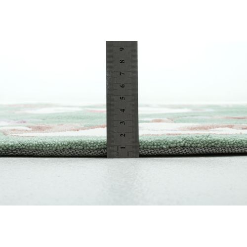 Tapis Tufté Main Avec Bordure En Design Aubusson - Ming 150x150 Cm - Vert