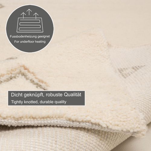 Tapis Berbère Original En Laine Hadj 120x180 Cm - Blanc