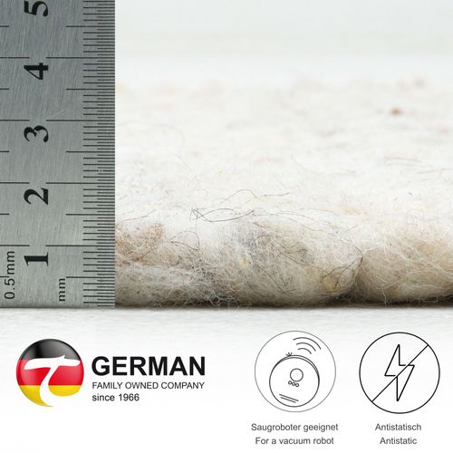 Tapis En Laine Réversible Alm-glück 190x290 Cm - Crème