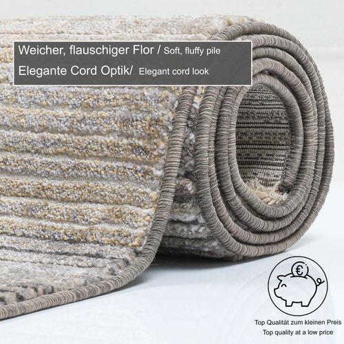 Tapis Tissé à La Machine Corduletta 60x130 Cm - Beige