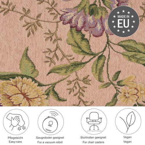 Tapis Floral Tissé Plat Flomi 160x230 Cm - Rose