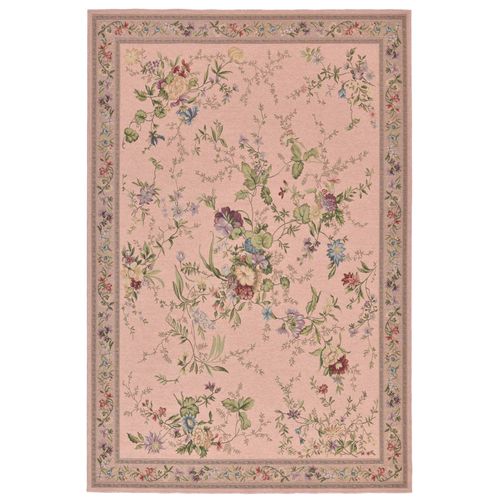 Tapis Floral Tissé Plat Flomi 240x330 Cm - Rose