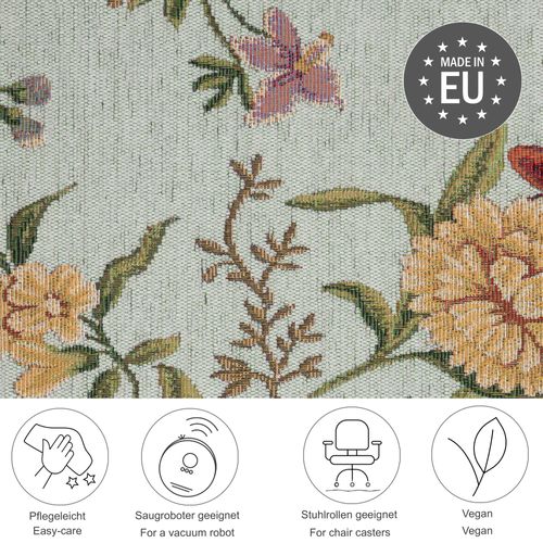 Tapis Floral Tissé Plat Flomi 160x230 Cm - Menthe