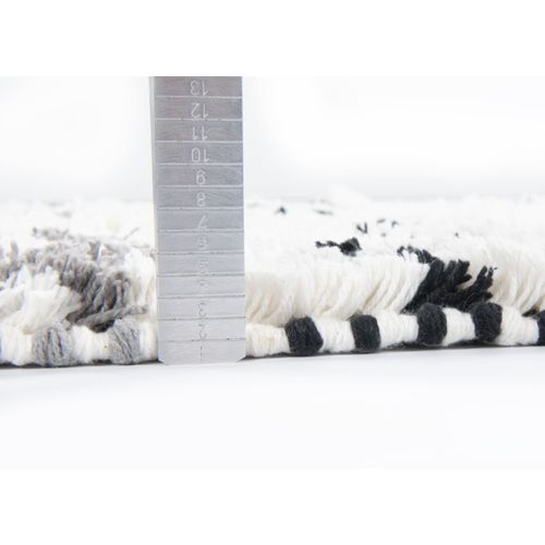 Tapis De Bain Lavable à Franges Ethno Bath 70x160 Cm - Blanc