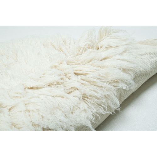Tapis Flokati Grec Original Flokos XXL Diam 100 Cm - Crème