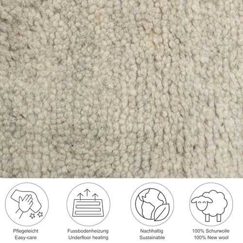 Tapis Berbère Original En Laine Hadj Diam 200 Cm - Sable