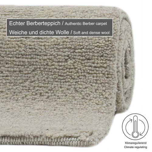 Tapis Berbère Original En Laine Hadj 200x250 Cm - Sable