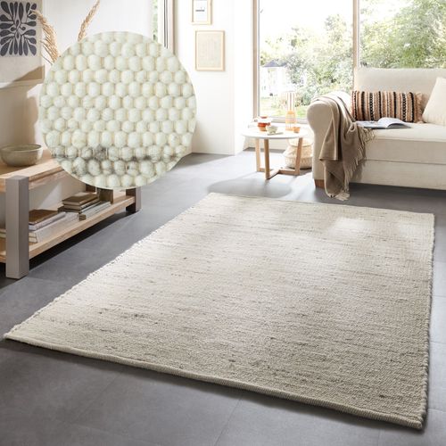 Tapis En Laine Réversible Alm-glück 60x90 Cm - Beige