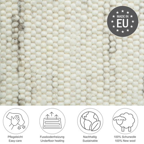 Tapis En Laine Réversible Alm-glück 60x90 Cm - Beige