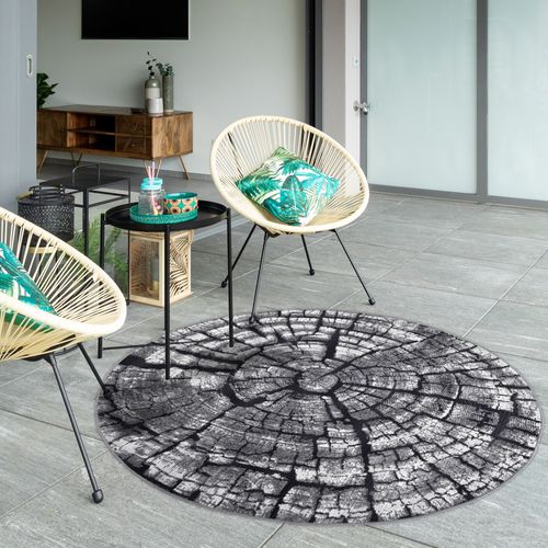 Tapis Pour Intérieur Et Extérieur Aurora Diam 240 Cm - Gris