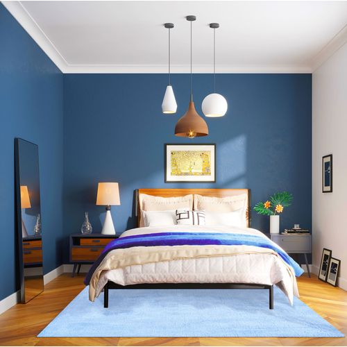 Tapis Shaggy Uni Cozy 140x200 Cm - Bleu Clair