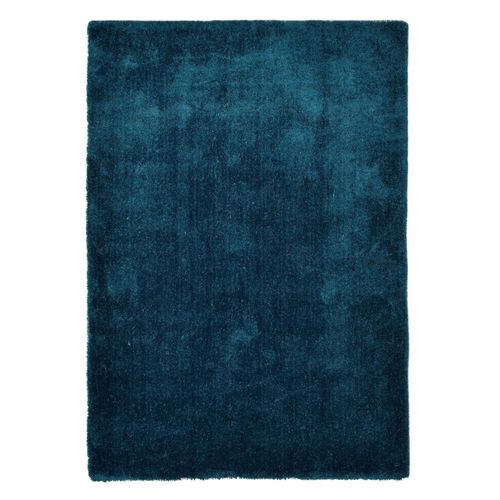 Tapis Shaggy Uni Cozy 65x135 Cm - Bleu Pétrole