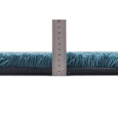 Tapis Shaggy Uni Cozy 65x135 Cm - Bleu Pétrole