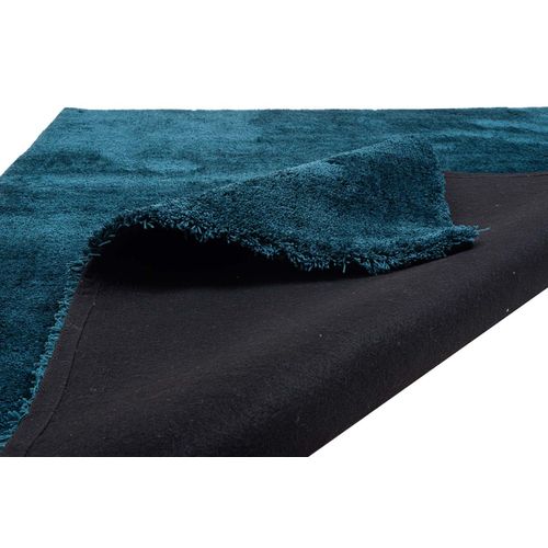 Tapis Shaggy Uni Cozy 65x135 Cm - Bleu Pétrole