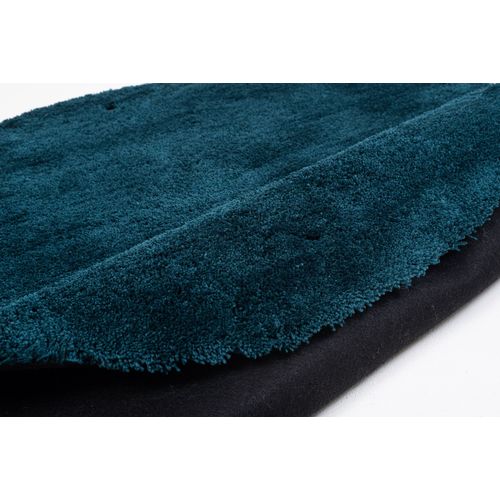 Tapis Shaggy Uni Cozy Diam 100 Cm - Bleu Pétrole