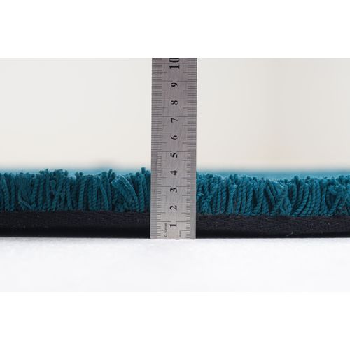 Tapis Shaggy Uni Cozy Diam 140 Cm - Bleu Pétrole