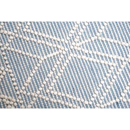 Tapis Scandinave Tissé Main Colored Macramé 190x290 Cm - Bleu