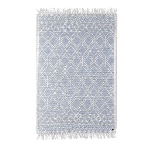 Tapis Scandinave Tissé Main Colored Macramé 190x290 Cm - Bleu