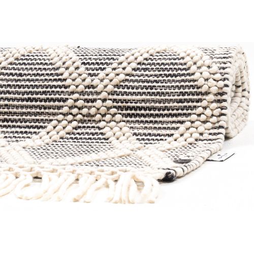 Tapis Scandinave Tissé Main Colored Macramé 65x135 Cm - Crème