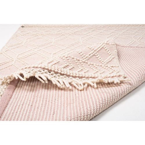 Tapis Scandinave Tissé Main Colored Macramé 65x135 Cm - Rose
