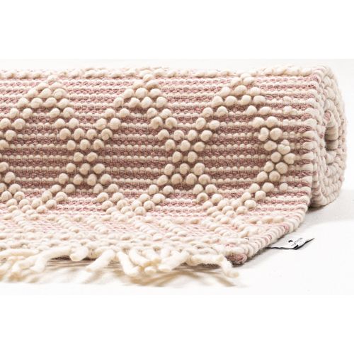 Tapis Scandinave Tissé Main Colored Macramé 65x135 Cm - Rose