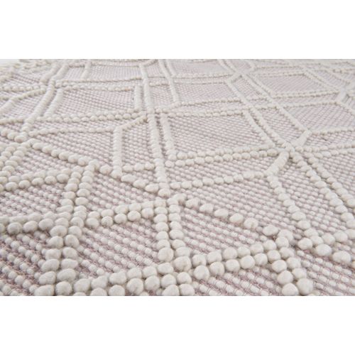 Tapis Scandinave Tissé Main Colored Macramé 140x140 Cm - Rose