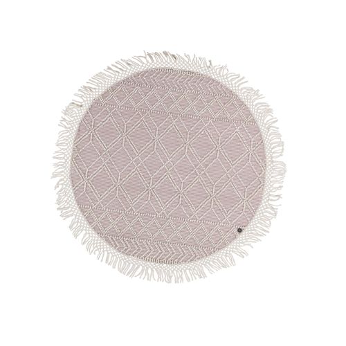 Tapis Scandinave Tissé Main Colored Macramé 140x140 Cm - Rose