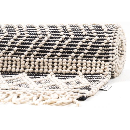 Tapis Scandinave Tissé Main Colored Macramé 160x230 Cm - Gris