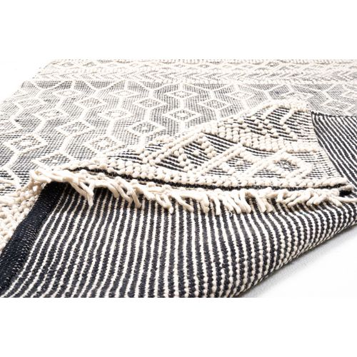Tapis Scandinave Tissé Main Colored Macramé 190x290 Cm - Gris